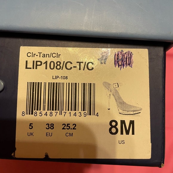 Clear pageant shoes by Fabulacous Size 8 with 4” Heel with tan soles - Picture 10 of 15